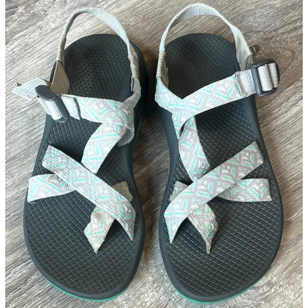 Chaco Z/2 Classic‎ Hiking Sandals Gray Turquoise Womens 7
